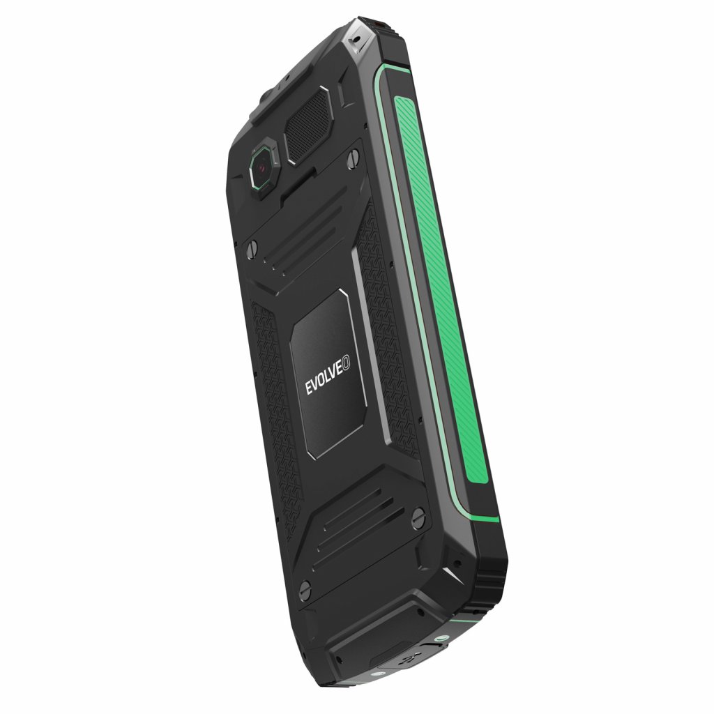 EVOLVEO StrongPhone W4, vodotesný odolný Dual SIM telefón, čierno-zelená 