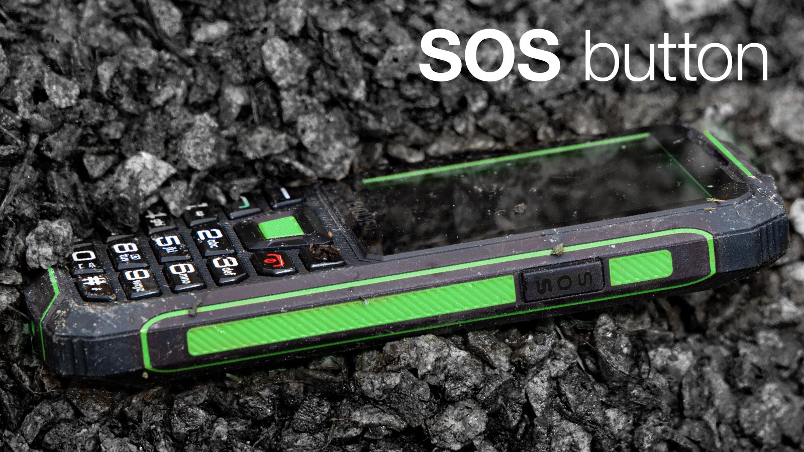 EVOLVEO StrongPhone W4, vodotesný odolný Dual SIM telefón, čierno-zelená 