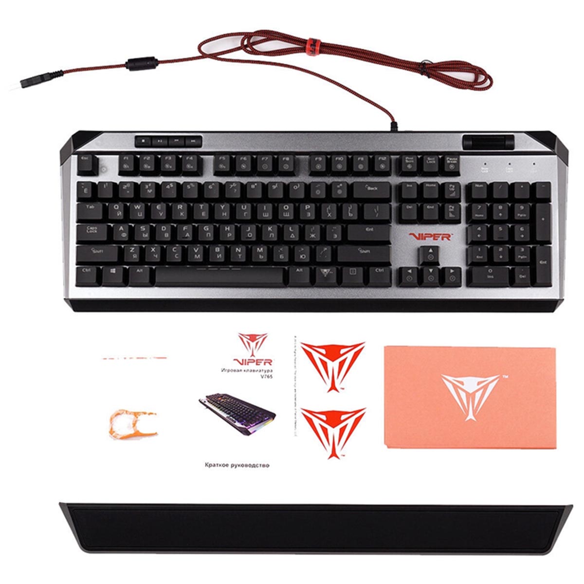 Patriot Viper 765 RGB/ Drôtová USB/ RU layout/ Čierna-strieborná 