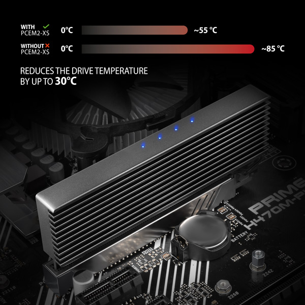 AXAGON PCEM2-XS, PCIe x16 - M.2 NVMe M-key slot adaptér, kryt s chladičom pre pasívne chladenie 