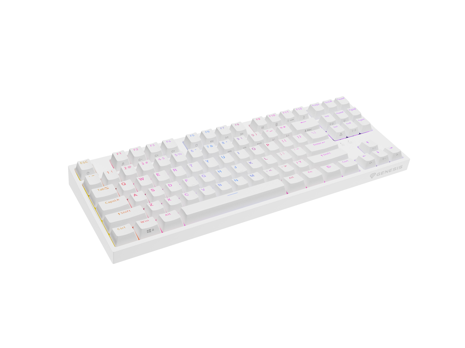 Genesis herná mechanická klávesnica THOR 404/ RGB/ Khail Box Brown/ Drôtová USB/ US layout/ Biela 