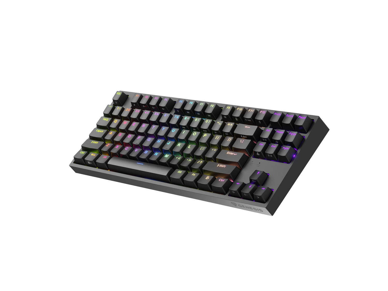 Genesis herná mechanická klávesnica THOR 404/ RGB/ Gateron Yellow Pro/ Drôtová USB/ US layout/ Čierna 