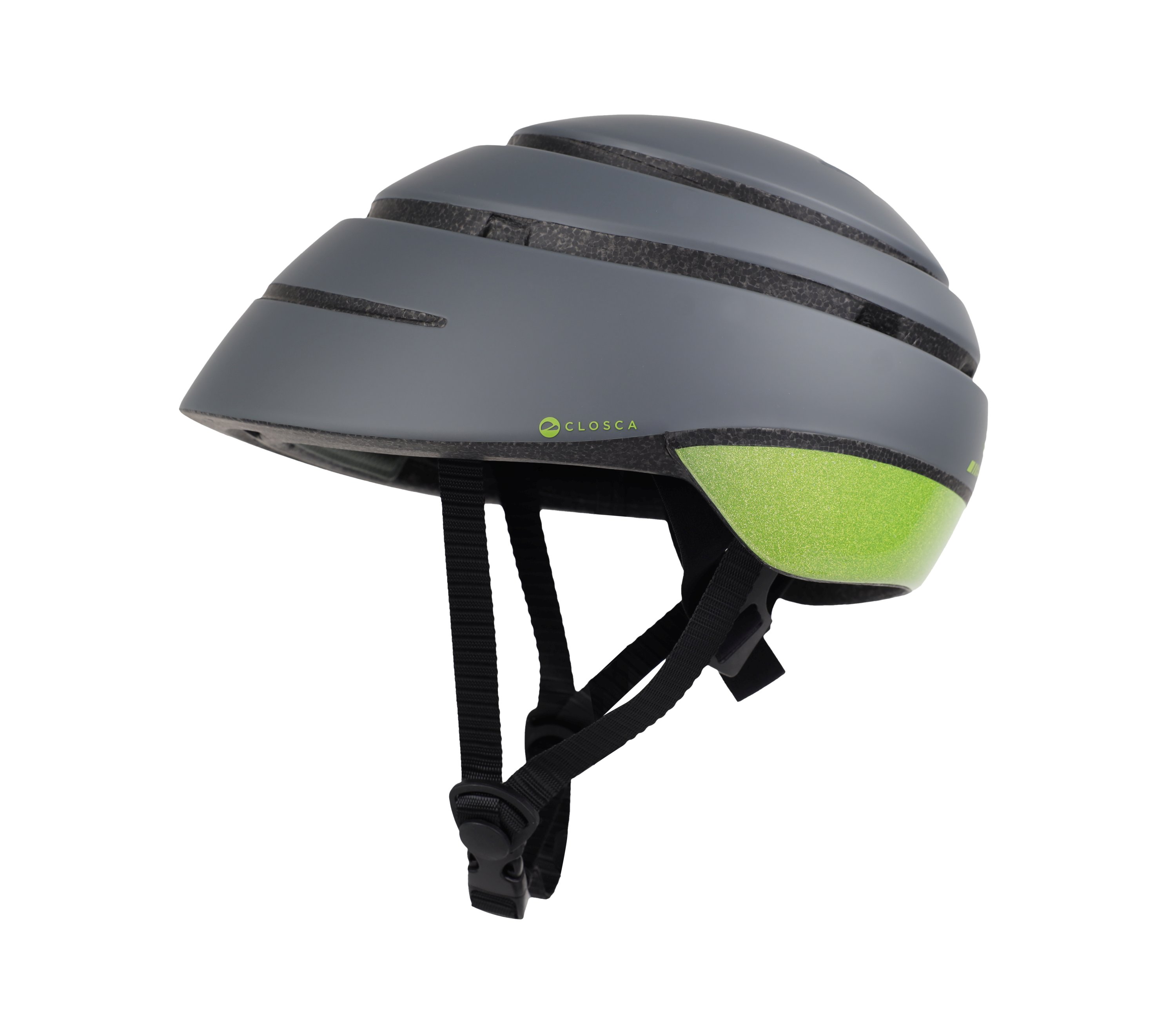 Acer skládací helma šedá se zeleným pruhem, M 