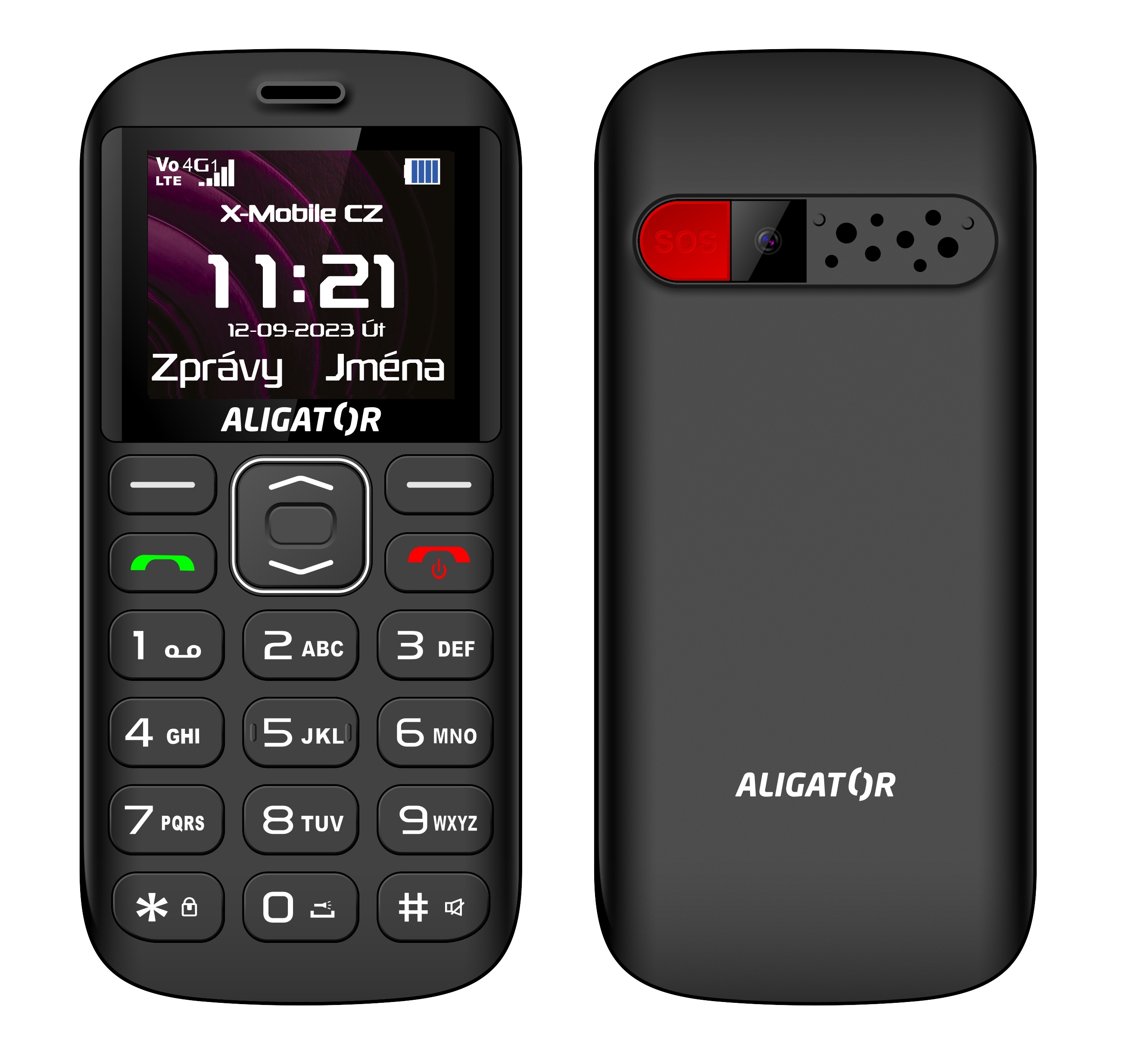 ALIGATOR A720 4G Sen.čierny + stol.nab. 