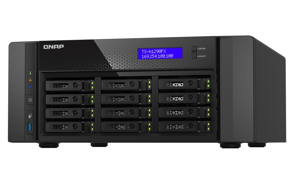 QNAP TS-h1290FX-7302P-256G(16C/ AMDEPYC7302P/ 3, 3GHz/ 256GBRAM/ 12x2, 5"SATA/ 1x2, 5GbE/ 2x25GbE/ 3xUSB3.2/ 4xPCIe) 