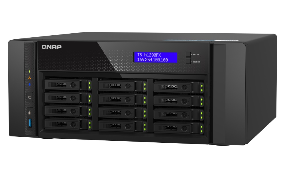 QNAP TS-h1290FX-7302P-256G (AMD EPYC, 256GB ECC RAM, 12x 2, 5" U.2, 2x M.2 NVMe, 2x 2, 5GbE, 2x 25GbE) 