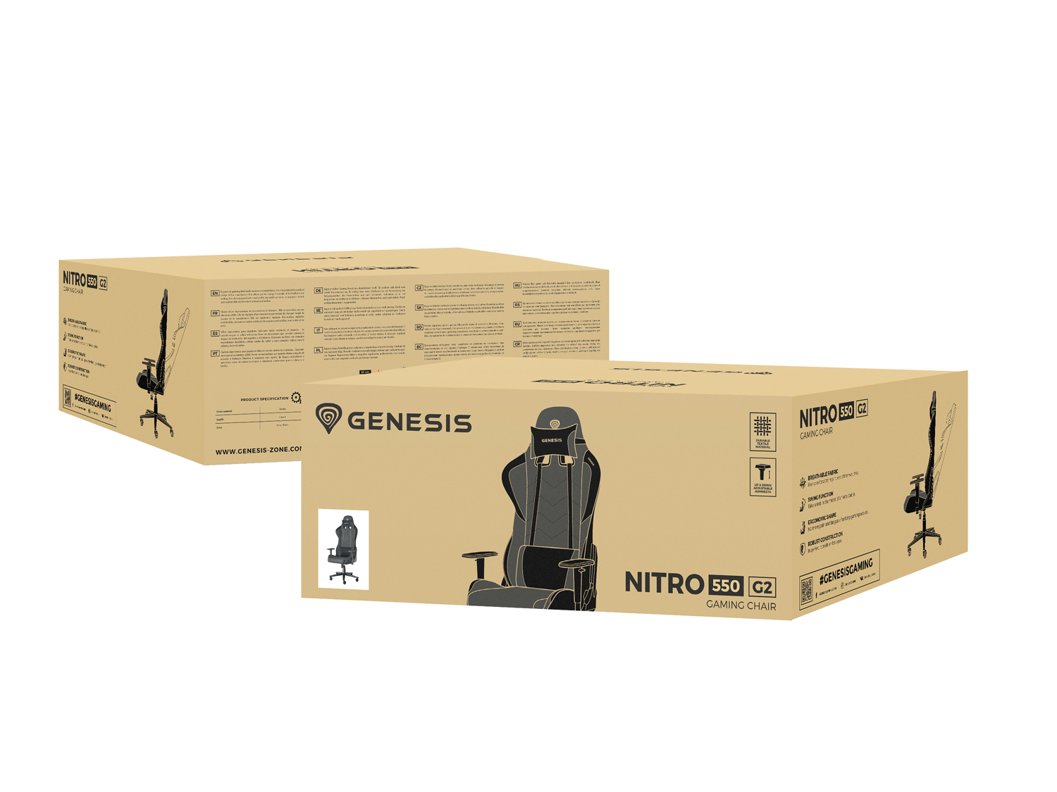 Herné kreslo Genesis NITRO 550 G2, šedé 