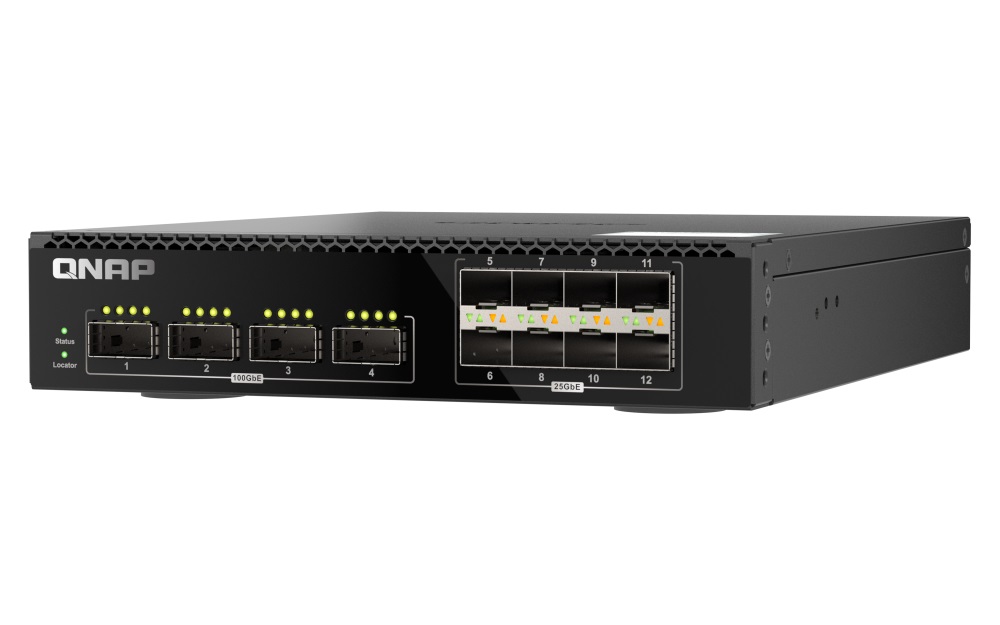 QNAP riadený switch QSW-M7308R-4X (4x 100GbE porty + 8x 25GbE porty, polovičná šírka) 