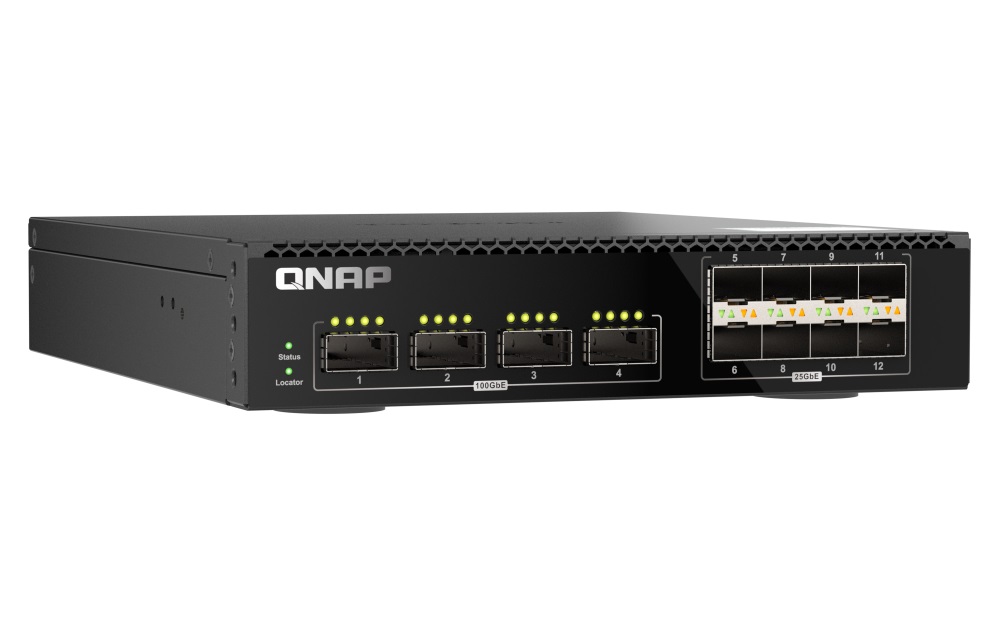 QNAP riadený switch QSW-M7308R-4X (4x 100GbE porty + 8x 25GbE porty, polovičná šírka) 