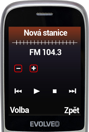 EVOLVEO EasyPhone FS, vyklápací mobilný telefón 2.8" pre seniorov s nabíjacím stojanom (červená farba 
