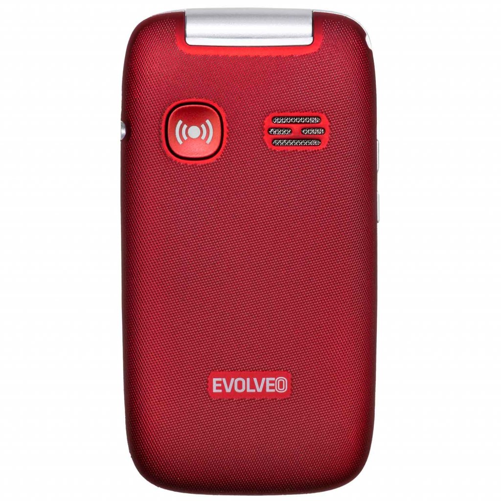 EVOLVEO EasyPhone FS, vyklápací mobilný telefón 2.8" pre seniorov s nabíjacím stojanom (červená farba 