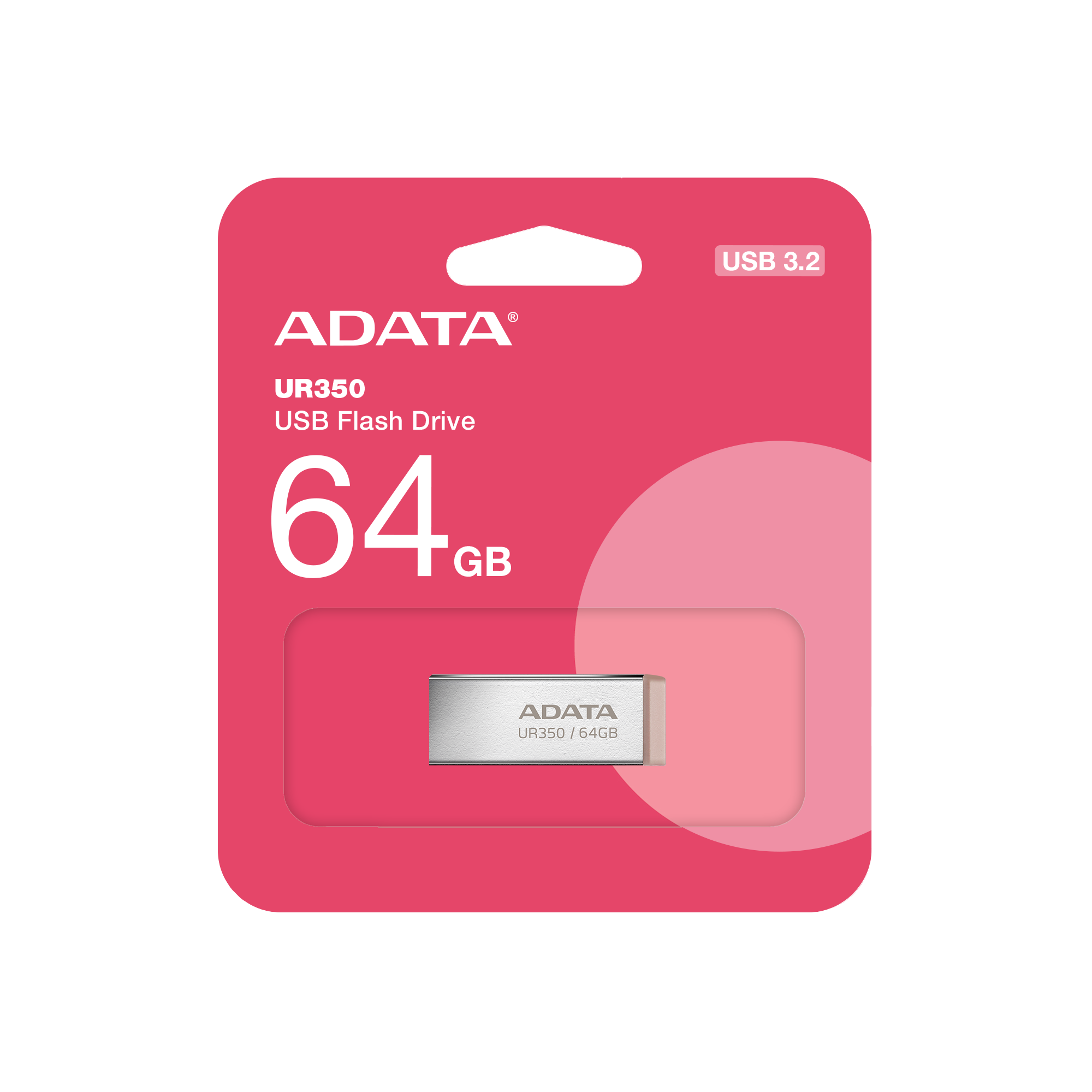 ADATA UR350/ 64GB/ USB 3.2/ USB-A/ Hnedá 