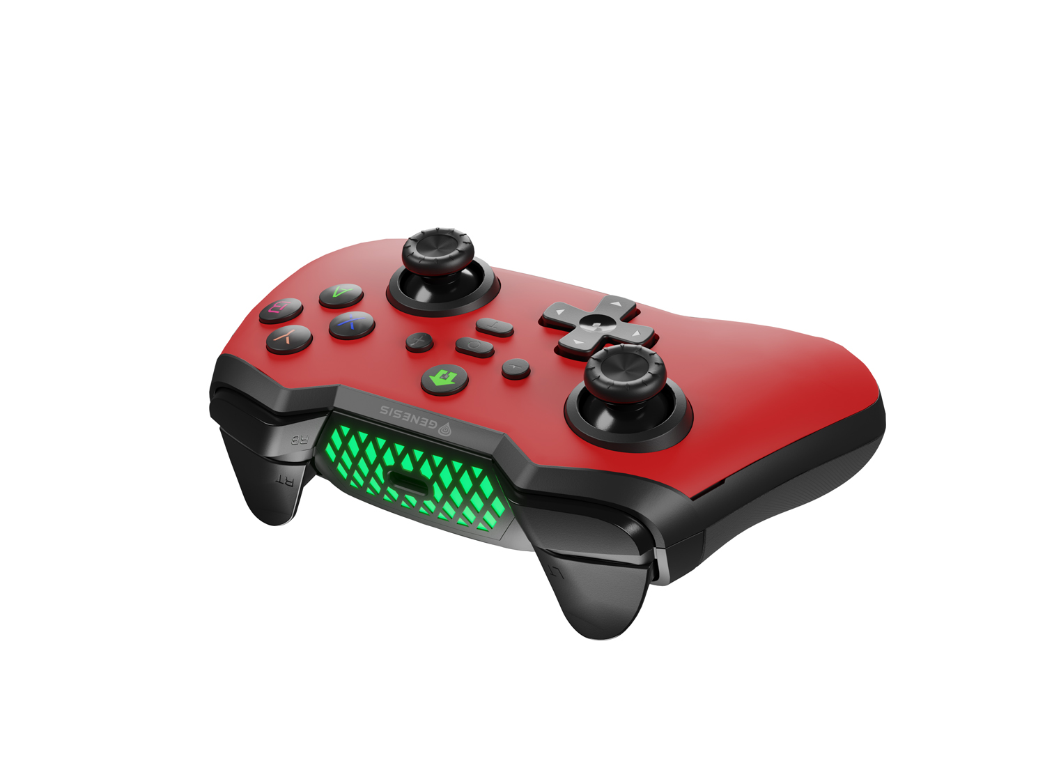 Bezdrôtový gamepad Genesis MANGAN 400 pre PC/ Switch/ Mobil, červený 