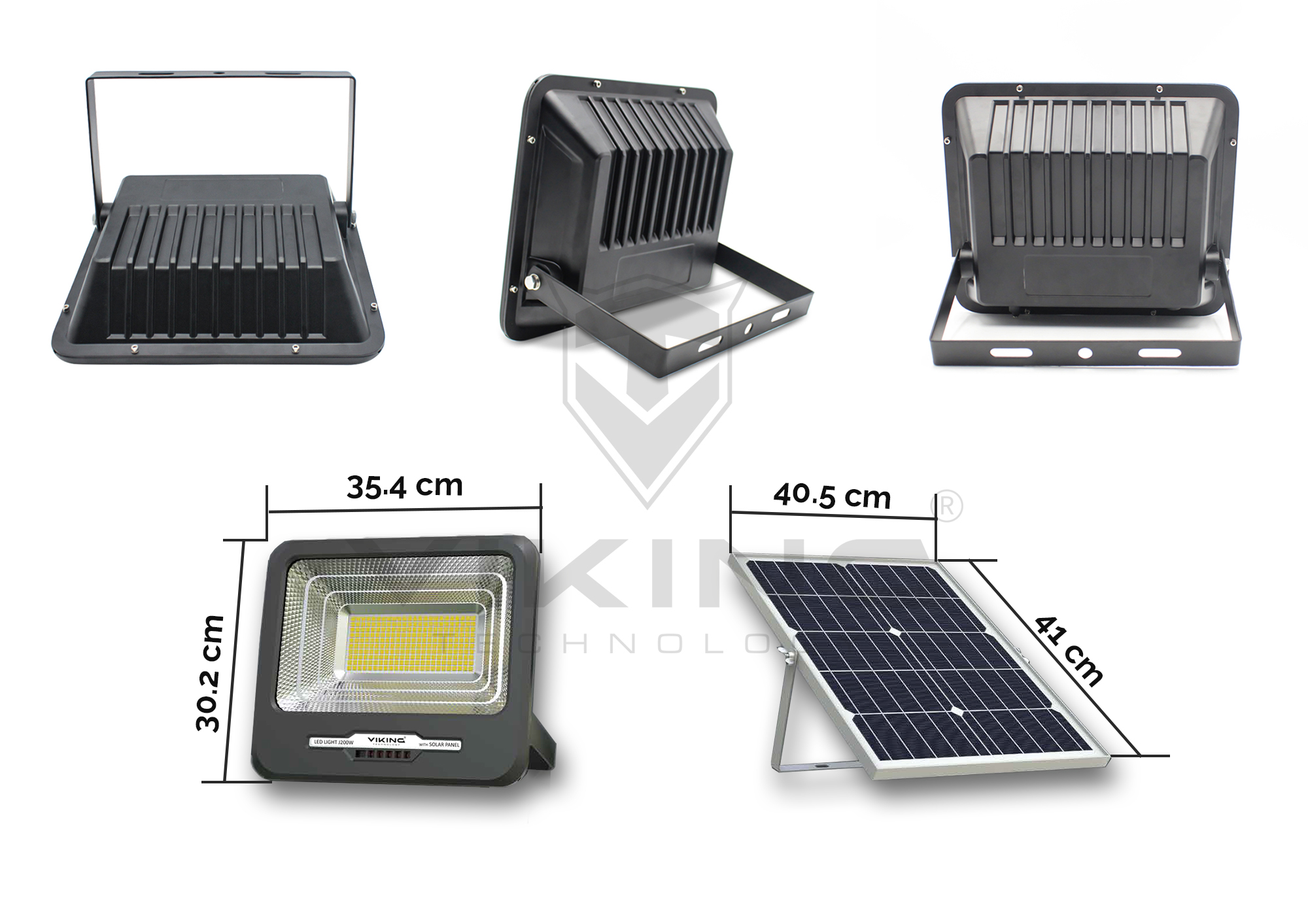 Viking venkovní solární LED světlo J200W se solárním panelem 