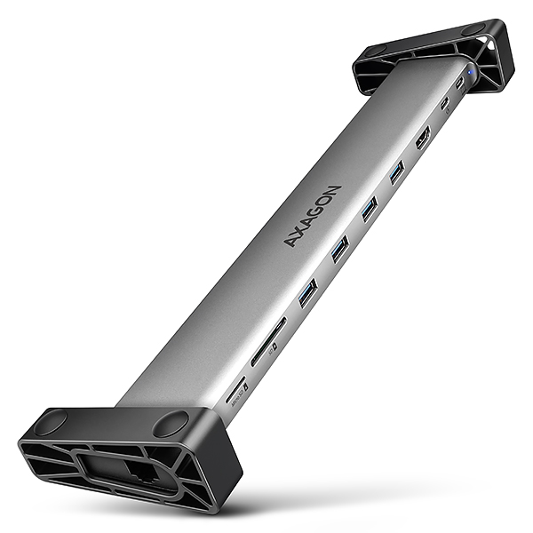 AXAGON HMC-10HLS, USB 5Gbps hub, 4x USB-A, HDMI 4k/ 60Hz, RJ-45 GLAN, SD/ mSD, PD 100W, kábel 25cm