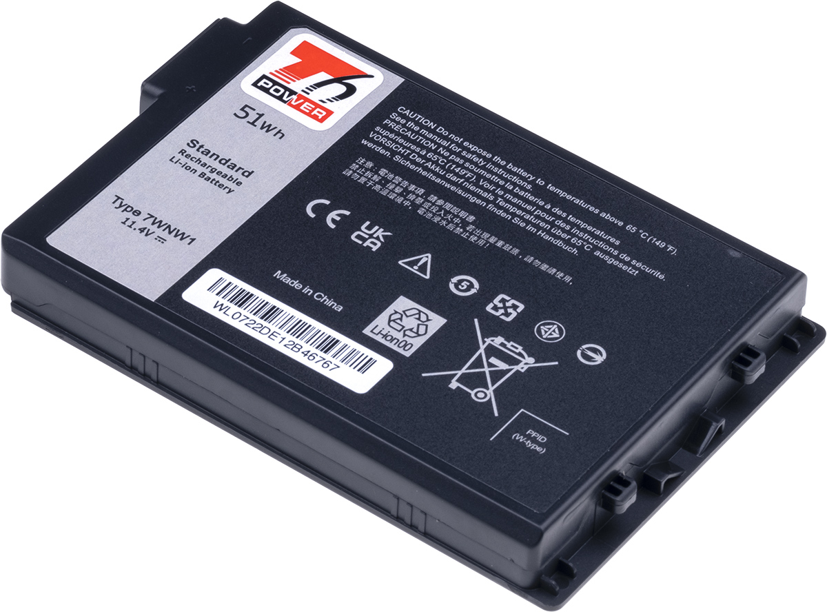 Batéria T6 Power Dell Latitude 5420, 5424, 7424 Rugged, 4475mAh, 51Wh, 3cell, Li-ion