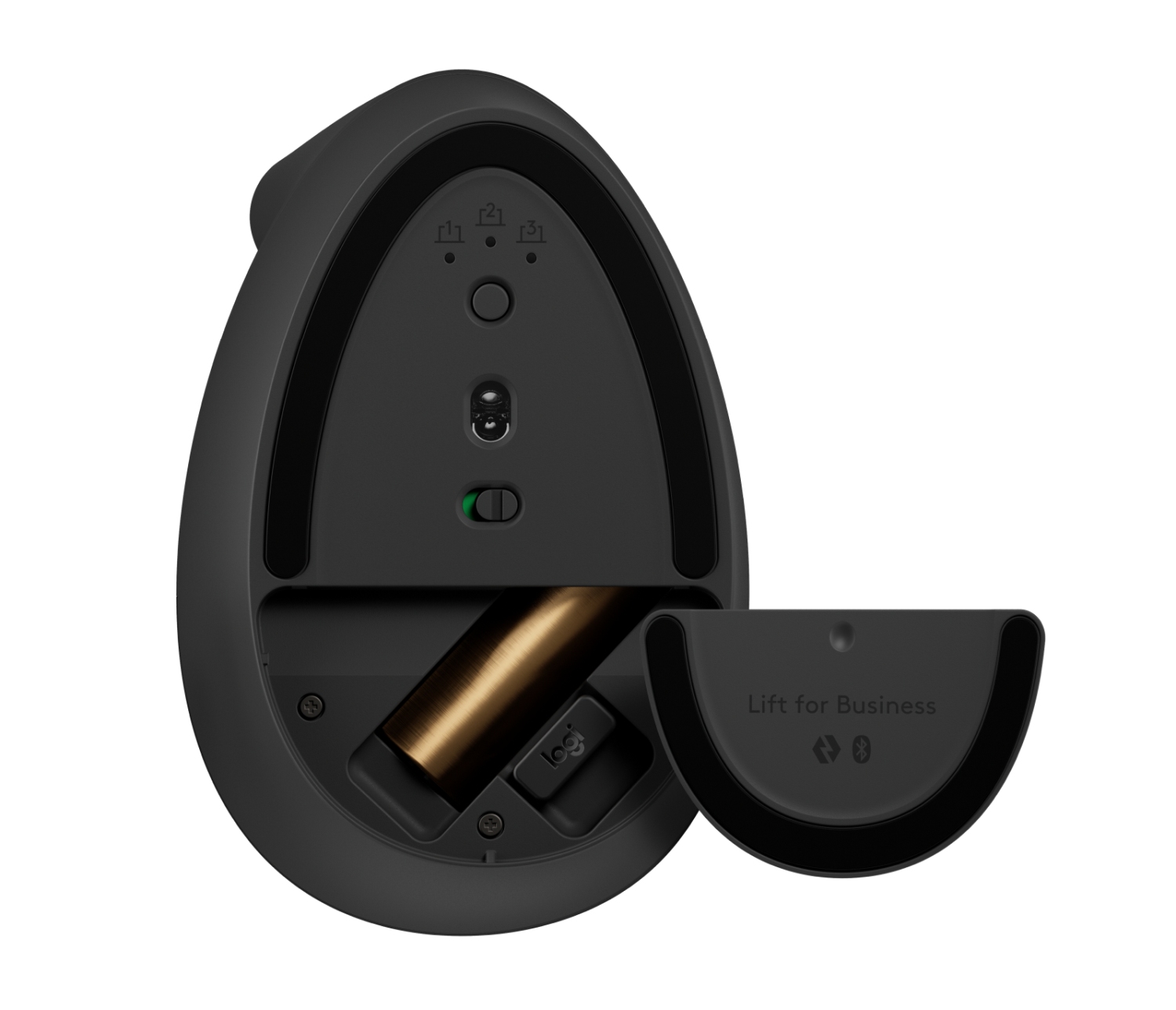 LOGITECH Lift For Business/ Ergonomická/ Optická/ Pro leváky/ 4 000DPI/ Bezdrátová USB + Bluetooth/ Grafit 