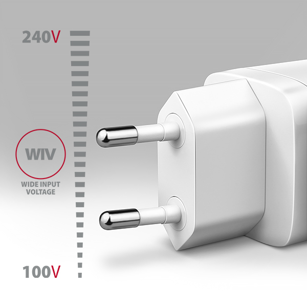 AXAGON ACU-PQ20W nabíjačka do siete 20W, 2x port (USB-A + USB-C), PD3.0/ PPS/ QC4+/ AFC/ Apple, biela 