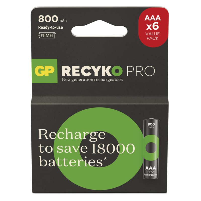GP Nabíjací bat. ReCyko Pro AAA (HR03) 800mAh-6ks 