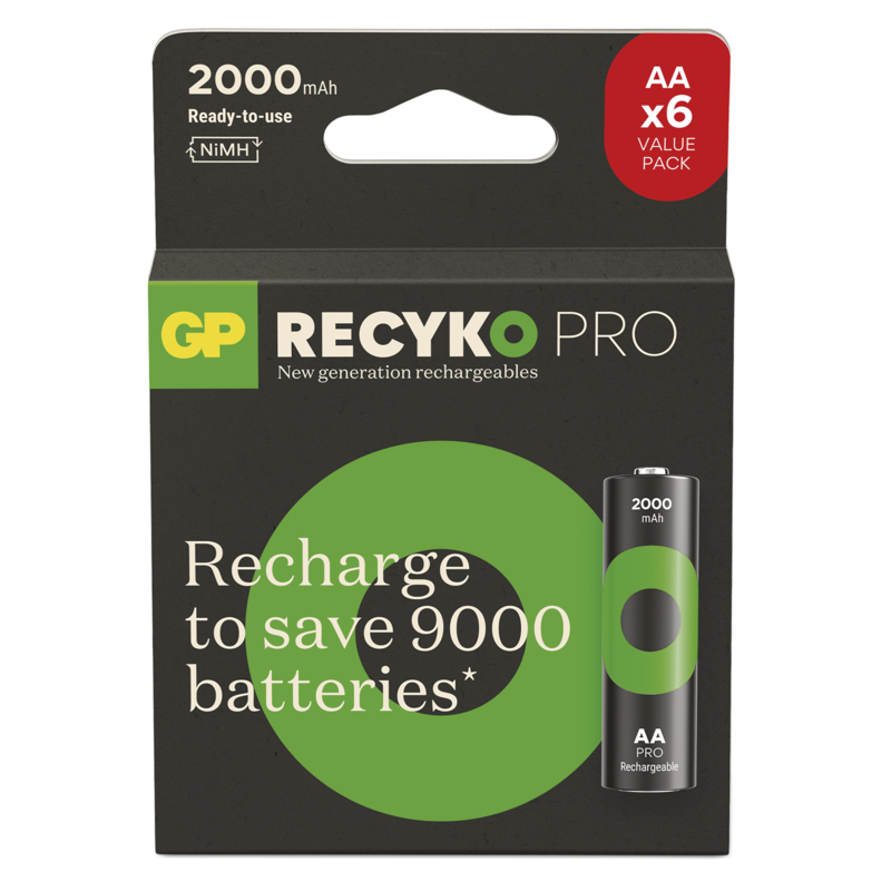 GP Nabíjecí bat. ReCyko Pro AA (HR6) 2000mAh - 6ks 