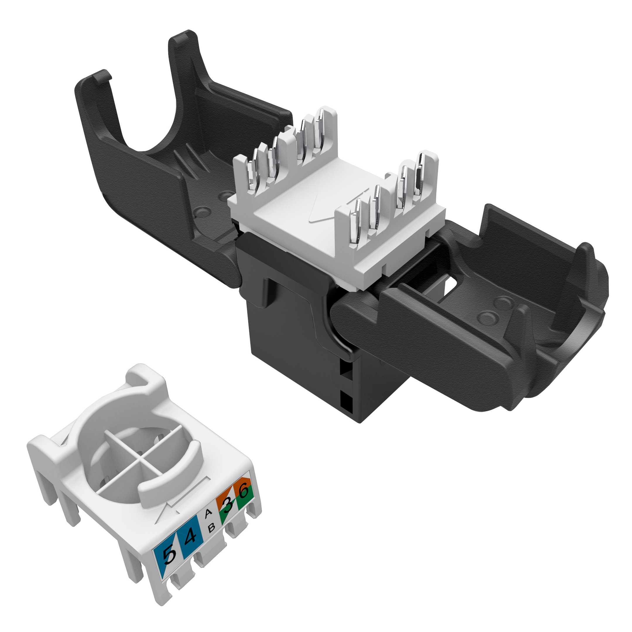 Samorezný keystone Solarix CAT6 UTP SXKJ-6-UTP-BK-SA Component Level a 4PPoE certifikácia 