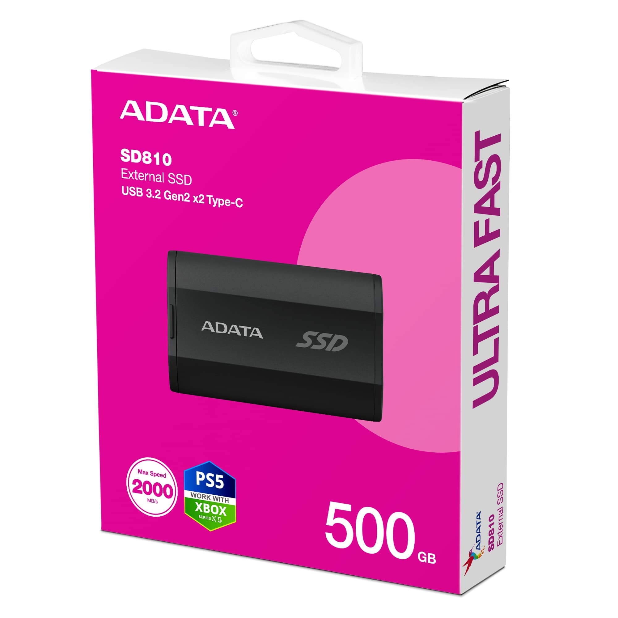 ADATA SD810/ 500GB/ SSD/ Externý/ Čierna/ 5R 