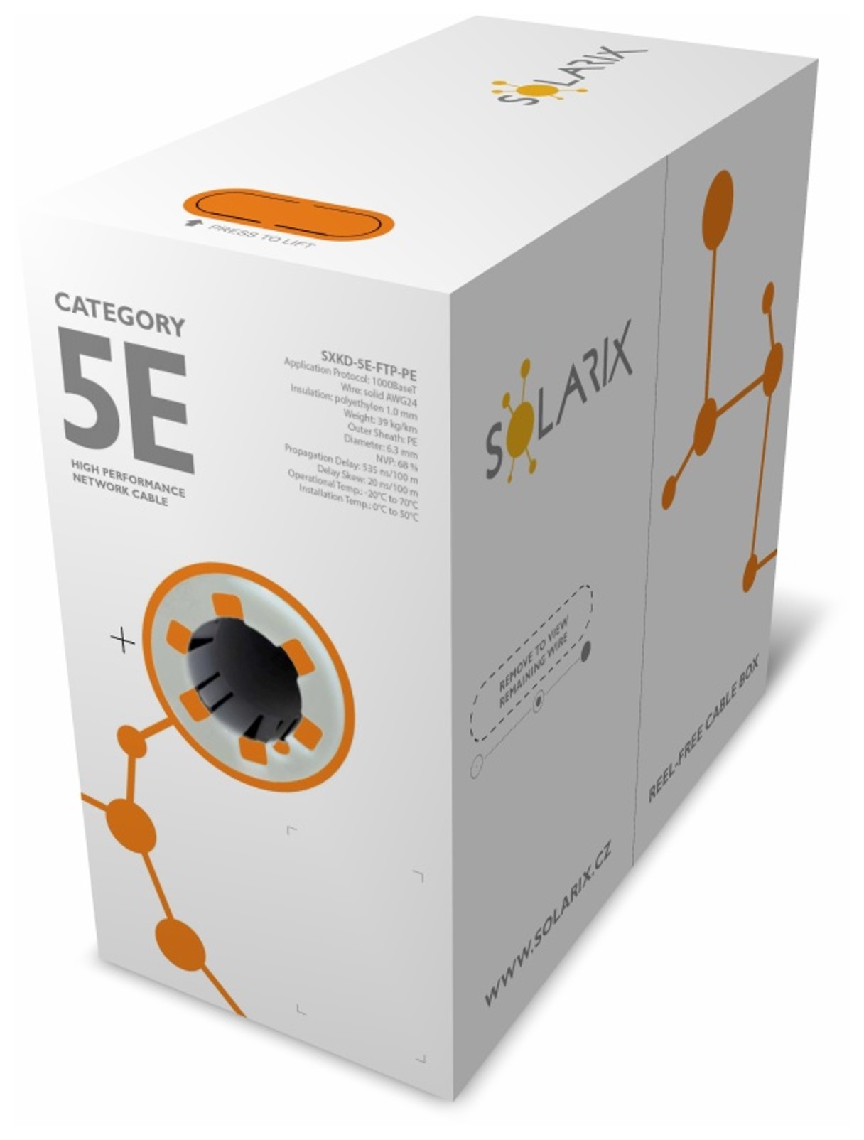 Inštalačný kábel Solarix CAT5E FTP PE Fca vonkajší 305m/ box SXKD-5E-FTP-PE 