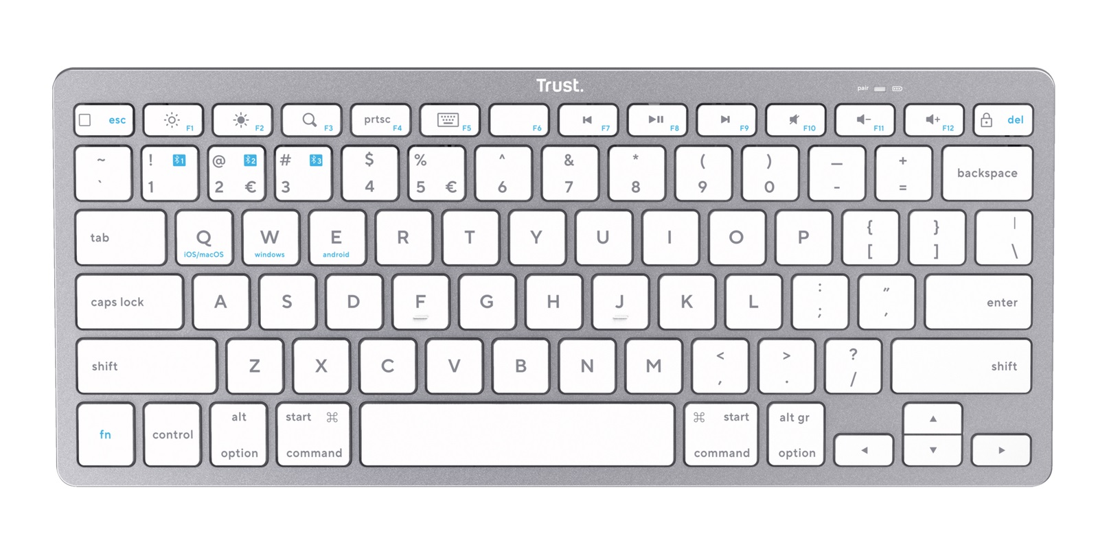 TRUST/ Bezdrôtová Bluetooth/ CZ- SK layout/ Strieborná