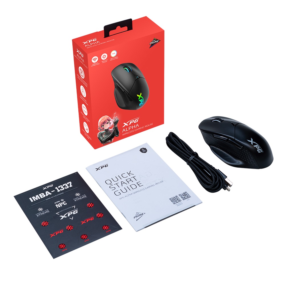 Adata XPG Alpha/ Herná/ Optická/ Pre pravákov/ 16 000 DPI/ USB+BT/ Čierna 