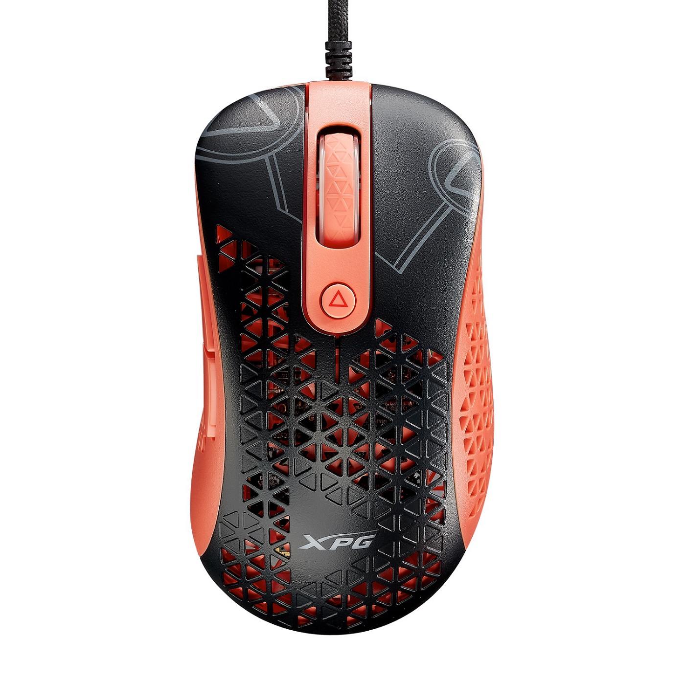 Adata XPG Slingshot Mera Edition/ Herná/ Optická/ Pre pravákov/ 12 000 DPI/ Drôtová USB/ Čierna-oranžová