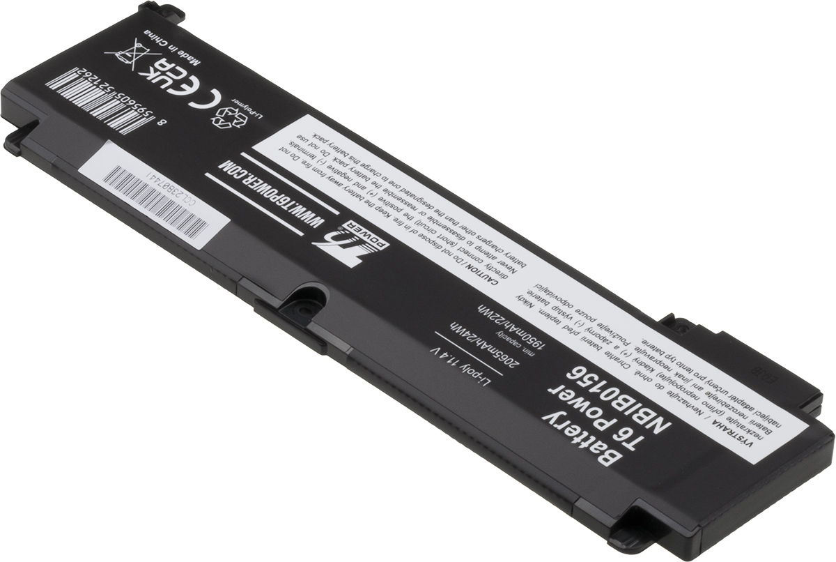 Batéria T6 Power pre Lenovo ThinkPad T460s, T470s, 2065mAh, 24Wh, 3cell, Li-Pol 