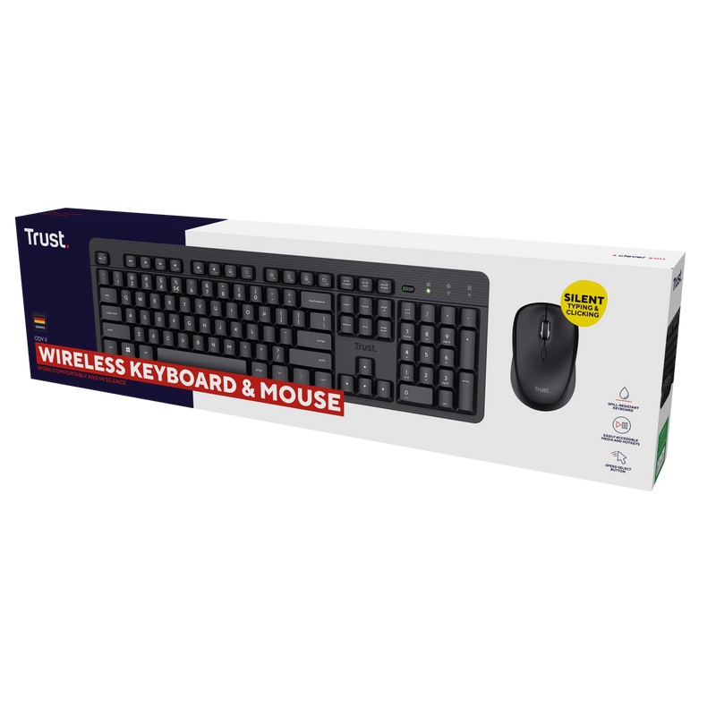 TRUST ODY II WL KEYBOARD & MOUSE DE 