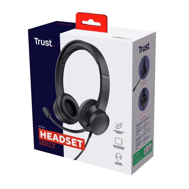 Trust Ayda/ Stereo/ Jack/ Drôt/ Čierna 