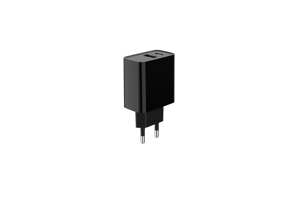 GEMBIRD PD nabíjačka USB-A USB C 20W čierna 
