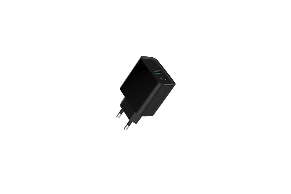 GEMBIRD PD nabíjačka USB-A USB C 20W čierna 