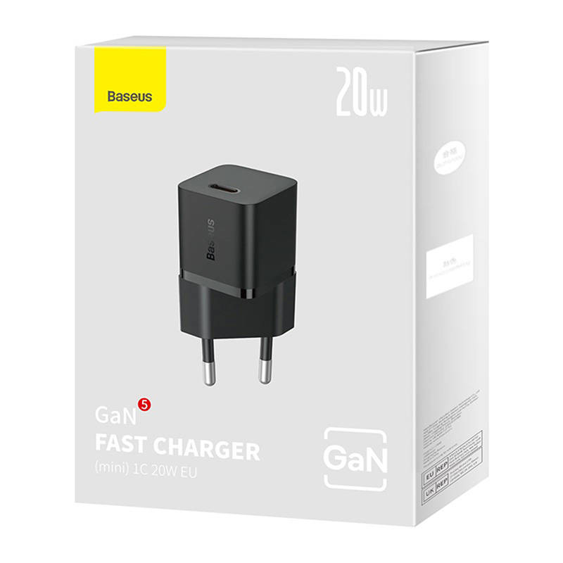 Baseus Rýchlonabíjačka do siete GaN5 Mini 20W EU čierna 