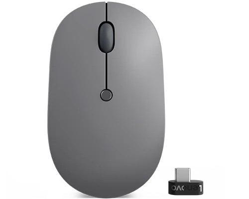Lenovo Go/ Ergonomická/ Blue Track/ 2 400 DPI/ Bezdrôtová USB/ Čierna-šedá