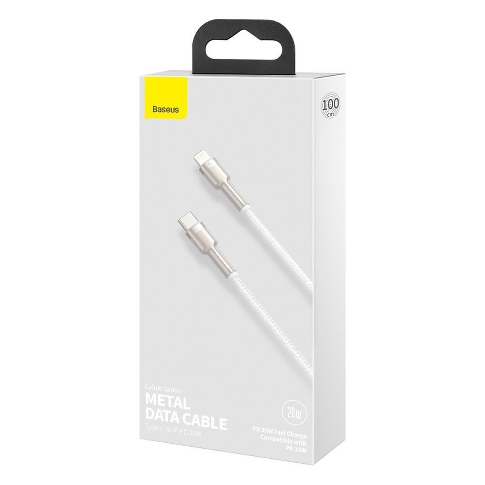 Baseus Dátový kábel Cafule USB-C/ Lightning PD 20W 1m biely 