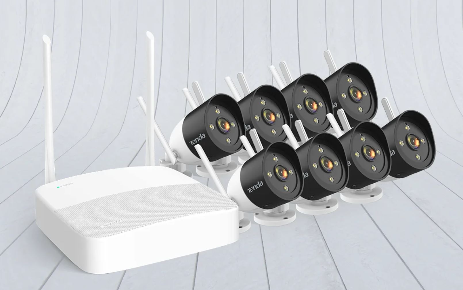 Tenda K8W-3TC - bezdrôtový Wi-Fi kamerový set 2K (3MP), NVR + 8x IP kamera s LED, CZ aplikácia 