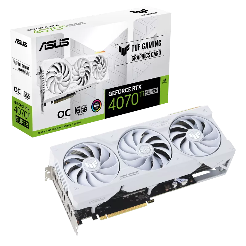ASUS TUF GeForce RTX 4070 Ti SUPER White/ Gaming/ OC/ 16GB/ GDDR6x 