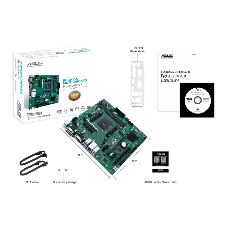 ASUS MB Sc AM4 PRO A520M-C II/ CSM,  AMD A520,  2xDDR4,  1xDP,  1xHDMI,  1xVGA,  1xDVI-D,  mATX 