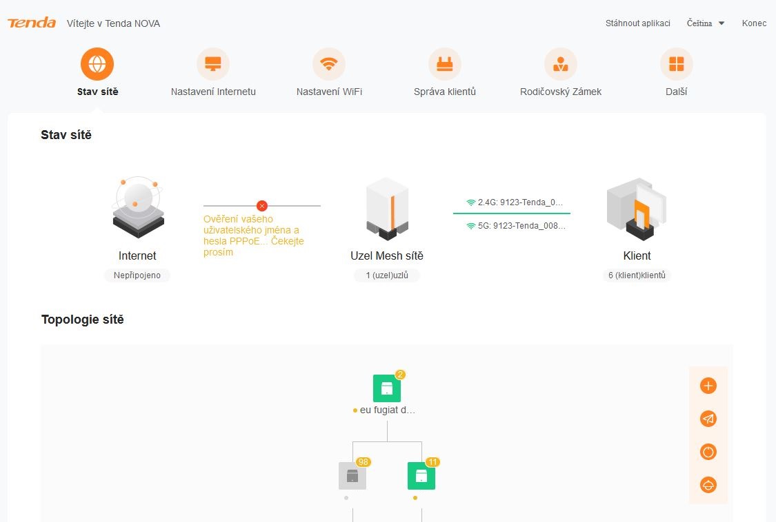 Tenda Nova EX3 (2-pack) WiFi 6 AX1500 Mesh Gigabit systém, 4xGLAN/ GWAN, WPA3, VPN, CZ aplikácie 