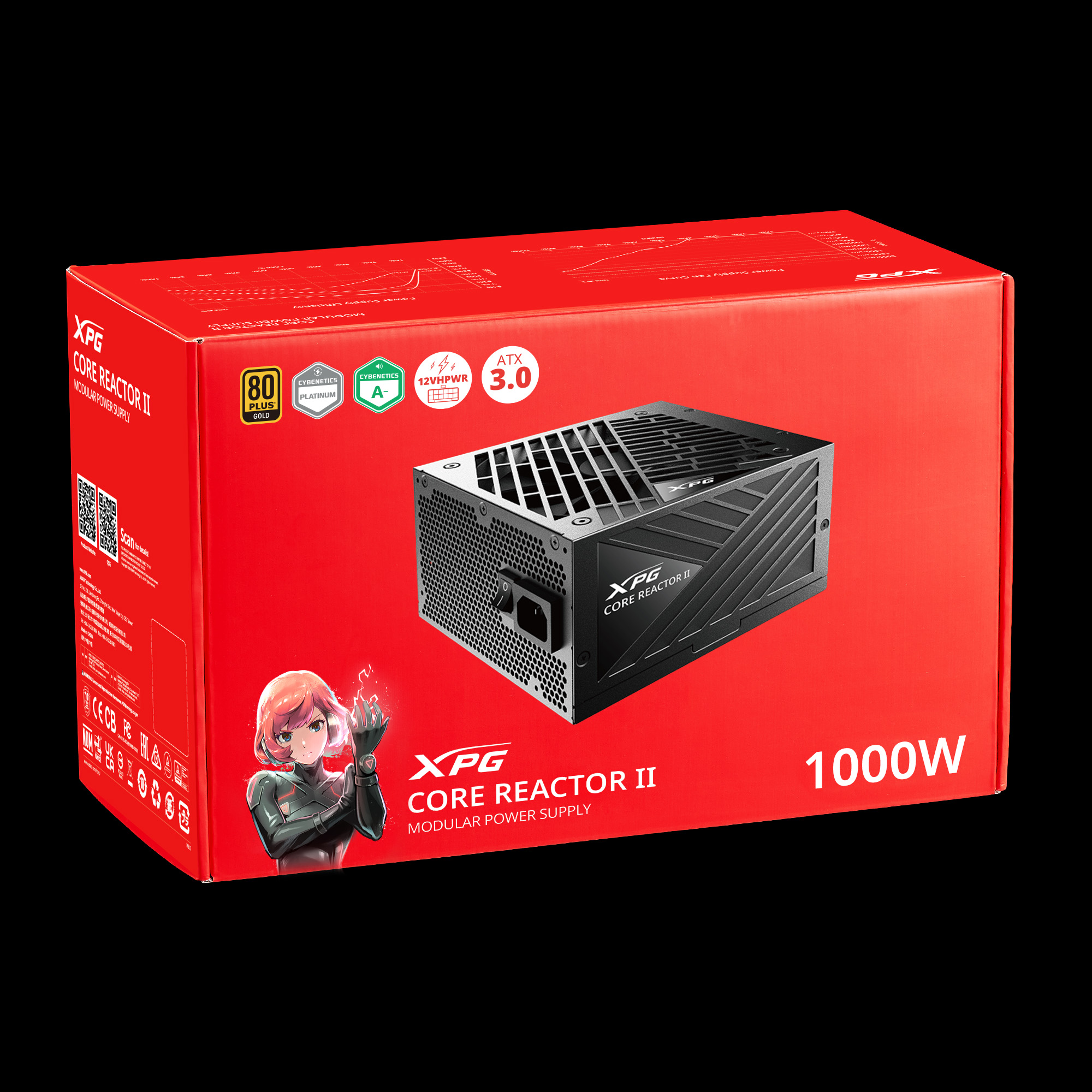 ADATA XPG CORE REACTOR II/ 1000W/ ATX 3.0/ 80PLUS Gold/ Modular/ Retail 