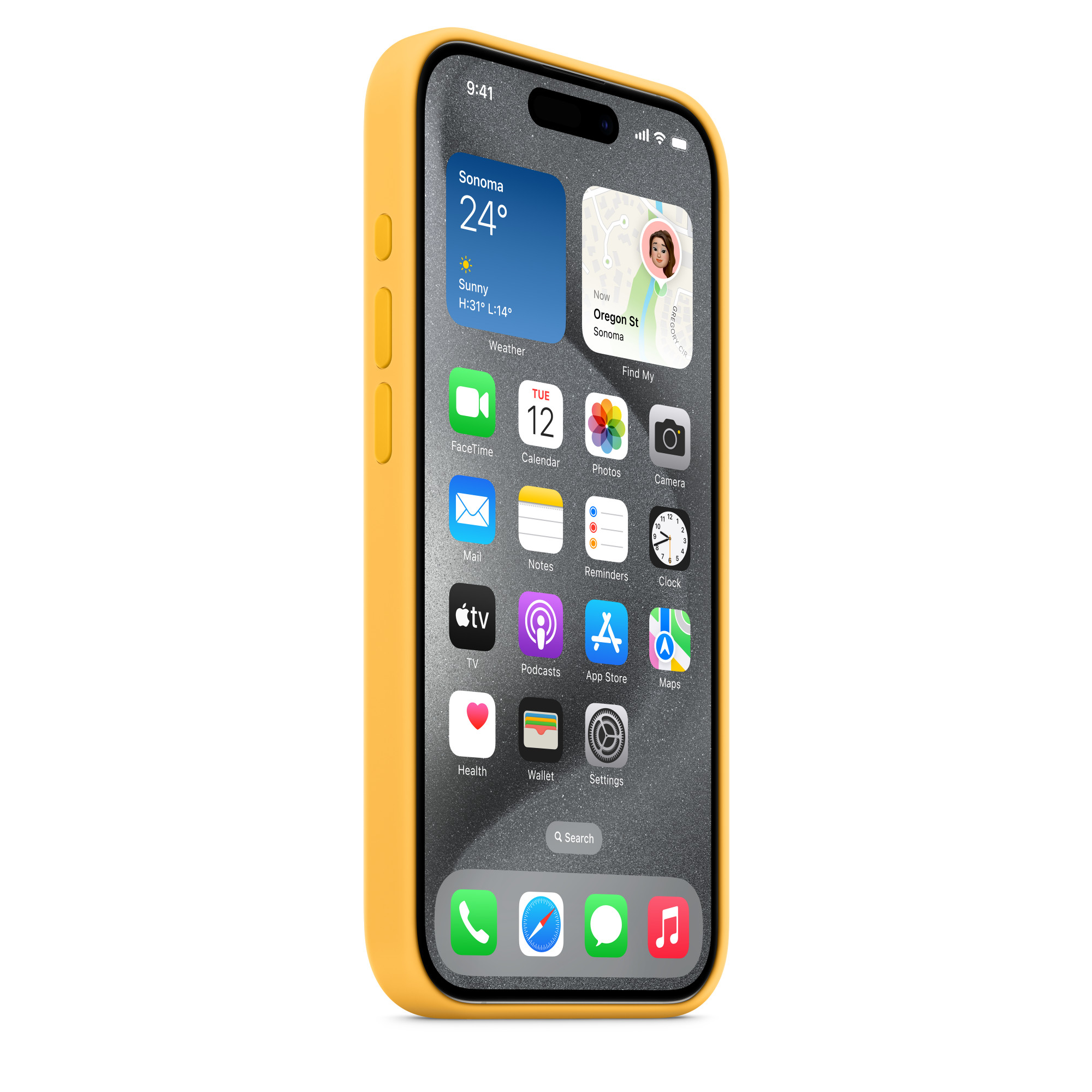 iPhone 15 Pro Silicone Case with MS - Sunshine 