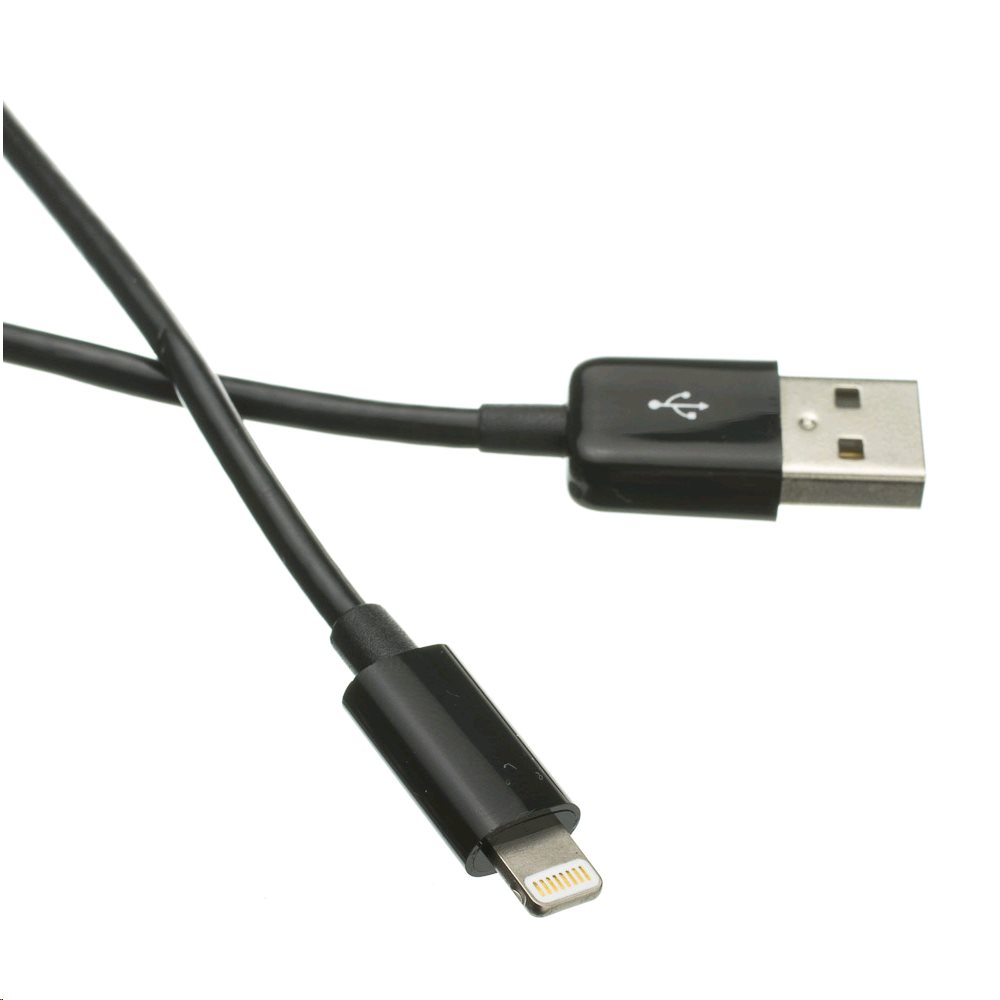 Kabel C-TECH USB 2.0 Lightning (IP5 a vyšší) nabíjecí a synchronizační kabel, 2m, černý