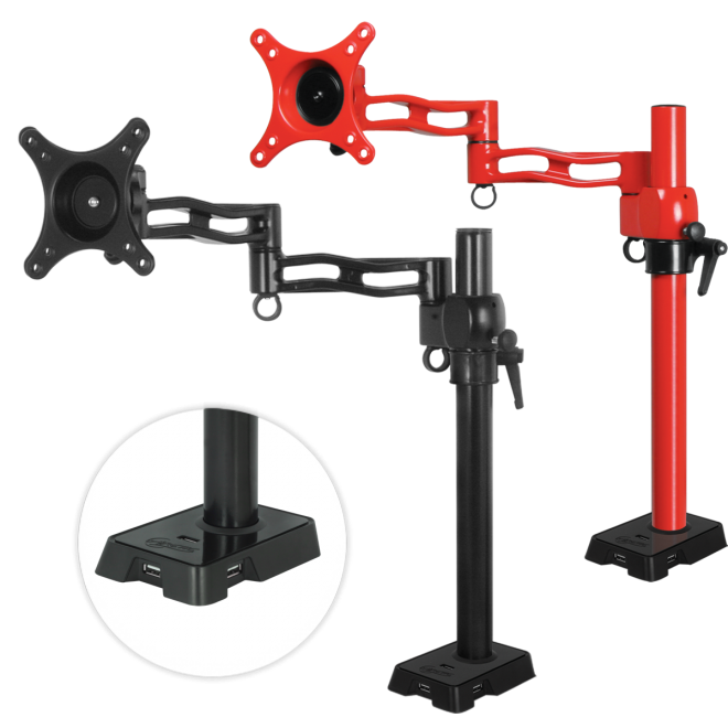 ARCTIC Z1 red - single monitor arm with USB Hub in ORAEQ-MA007-GBA01