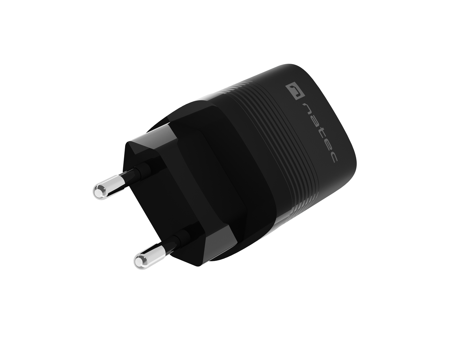 Univerzálna USB nabíjačka Natec RIBERA GaN 30 W, 1X USB-A, 1X USB-C, čierna 