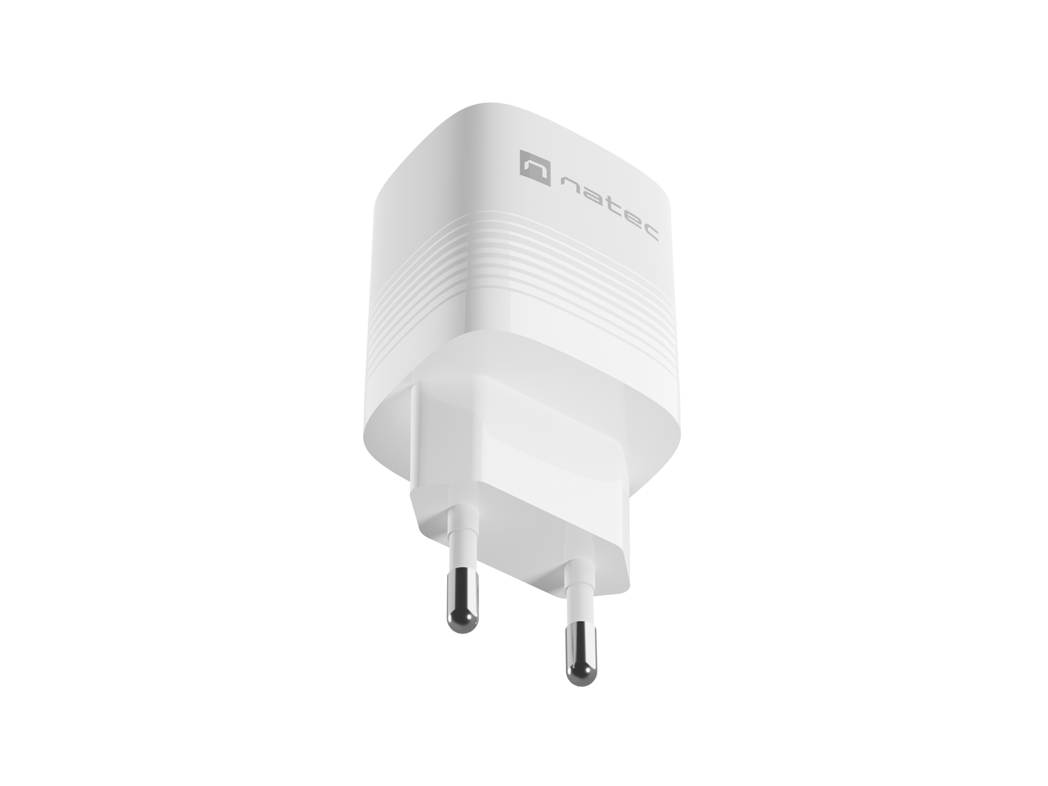 Univerzálna USB nabíjačka Natec RIBERA GaN 30W, 1X USB-A, 1X USB-C, Biela 