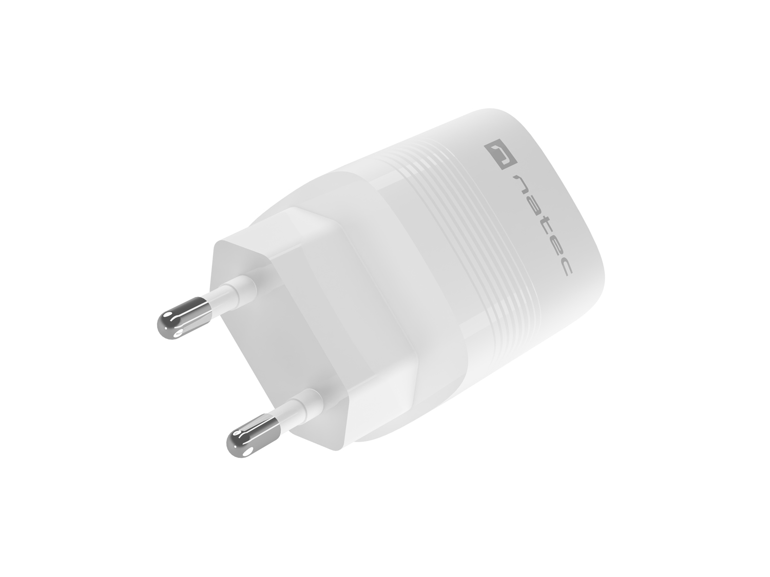 Univerzálna USB nabíjačka Natec RIBERA GaN 30W, 1X USB-A, 1X USB-C, Biela 