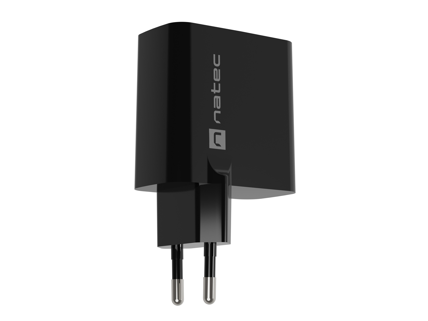 Univerzálna USB nabíjačka Natec RIBERA GaN 45W, 1X USB-A, 1X USB-C, čierna 